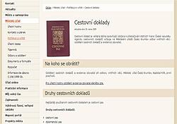 Ilustrace - web města Český Krumlov - potřebuji si vyřídit cestovní doklady