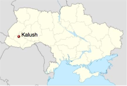 Mapa lokality  města Kaluš - Ukrajina