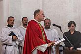Slavnostní zpívaná mše u příležitosti svátku Povýšení sv. Kříže a svěcení zvonu v kapli na Křížové hoře 14.9.2019, foto: Lubor Mrázek