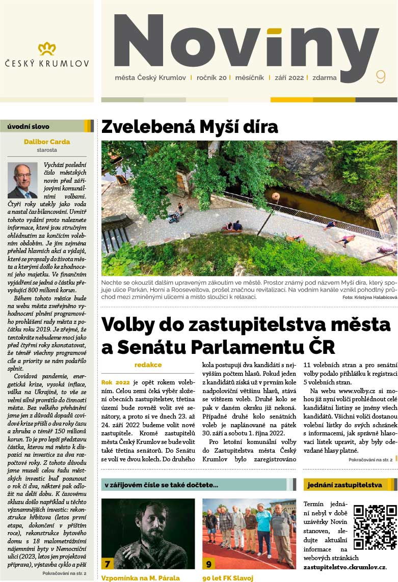 Noviny města Český Krumlov, září 2022